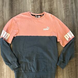 Puma Pink and Black Crewneck Sweater Sporty Design